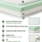 Memory Foam Lash Bed Topper for Massage Table, Beauty Salon Esthetician Mattress Toppers Based on 25D High Density Foam, Non-Slip Facial Beds Pad with Twill Removable Cover & Elastic Bands-73x24x2inch
