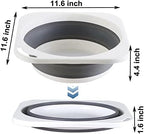 Collapsible Plastic Wash Basin 5L(1.4 Gallon), Kitchen Dishpan, Floding Small Bathtub, Space Saving Plastic Wash Bin for Dorm Camping Supplies Fishing Travel and Home (Grey 1 pcs)