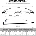 Hubeye 2 Pairs Mini Reading Glasses Ultra thin Metal Lightweight Portable Anti-Blue Light Reader with Glasses Holster +3.5