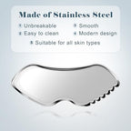 MoHern 2 Pcs Stainless Steel Gua Sha Tool, Gua Sha Facial Tools, Durable GuaSha Tool for Jawline Sculpting, Face Massager, Puffiness Reducing, Skin-Care Gift