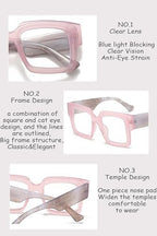 Onrtry Oversized Square Blue Light Glasses for Women Men Chunky Big Frame Computer Eye Glasses Non-Prescription Eyewear