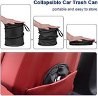 Car Trash Can, 2 Packs Mini Collapsible Pop-up Car Garbage Can, Waterproof Hanging Car Trash Bag with Velcro, Car Trash Bin, Black