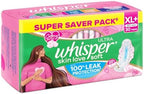 Whisper Ultra Soft Sanitary Pads - 30 Pieces (XL Plus)