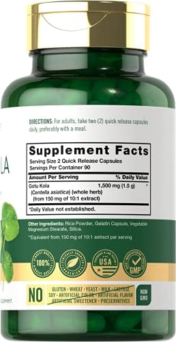 Carlyle Gotu Kola Capsules | 180 Count | Non-GMO, Gluten Free | Traditional Herb Extract