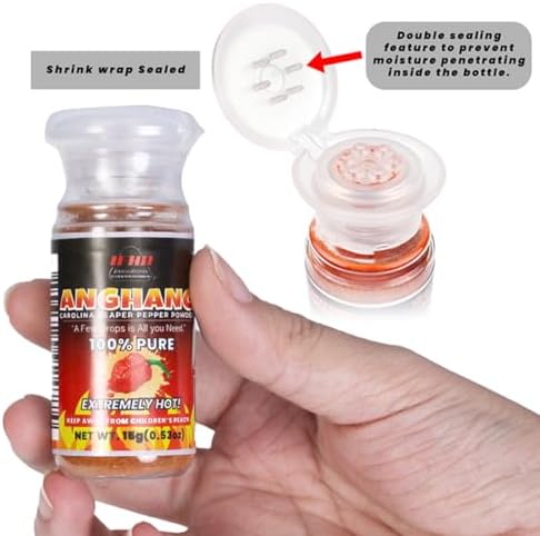 Innovatronix ANGHANG Carolina Reaper Pepper Powder (100% Pure) - 2 BOTTLES OF (0.53 oz / 15 grams each) | World's Hottest Pepper