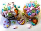 Edible Easter Cupcake Decorations - Icing Decoration for Cakes & Desserts - Assorted Candy Fancy Easter Egg Toppers, 9 count