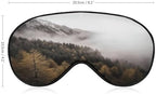 Landscape of Trees And Mountain Surrounded by Fog Eye Mask Soft Sleep Mask for Side Sleeper Light Blocking Night Eye Cover with Adjustable Strap Sleep Shade Cover Night Blindfold Eyeshade Sleeping Mas