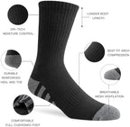 JOYNÉE 8 Pairs Mens Crew Work Cushion Socks Long Athletic Running Socks Workout Breathable Socks