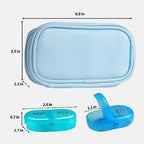 Serfeymi Weekly Travel Pill Organizer 2 Times A Day AM PM Upgraded Rainbow Pill Box 7 Day with Portable Zipper PU Leather Pill Case, Medicine Organizer for Pills, Vitamins, Fish Oils - Blue 01