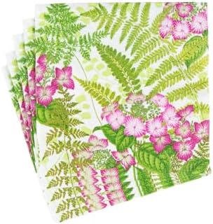 Caspari Fern Garden Luncheon Napkins - 2 packs of 20 Napkins
