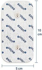 axion Set of 20 TENS Unit Electrode Pads - 4x2" - Compatible with Compex Muscle Stimulators and TENS Devices with 3.75mm Snap Button