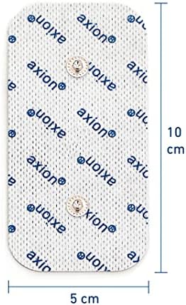 axion Set of 20 TENS Unit Electrode Pads - 4x2" - Compatible with Compex Muscle Stimulators and TENS Devices with 3.75mm Snap Button