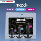 Doc Johnson Mood - Naughty 1 Trainer Set - Small, Medium, Large - Silicone Butt Plugs with Tapered Base for Comfort Between The Cheeks - Black