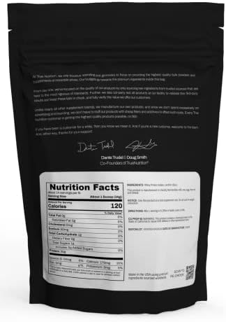 True Nutrition Whey Protein Isolate Powder - Cold-Filtered, 30g Protein per Serving - Unflavored & Unsweetened, No Additives - Keto, Gluten Free, Lactose Free, Non-GMO - 1lb