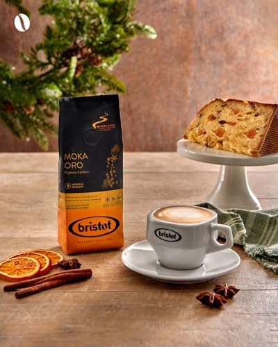 Bristot Moka Oro Ground Coffee – Italian Espresso – Medium Roast – Notes of Spices, Caramel & Sandalwood – For Moka, French Press, Pour Over – 8.8oz (250g)