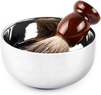 QSHAVE Stainless Steel Shaving Bowl with Lid 4 Inch Diameter Large Deep Size Chrome Plated Shinning Finish