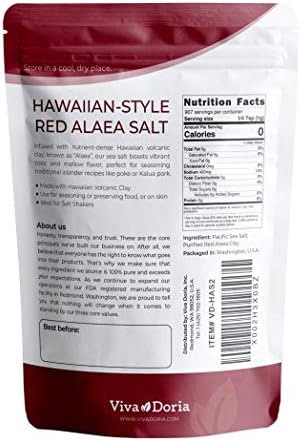 Viva Doria Hawaiian Red Alaea Sea Salt, Fine Grain, 2 lb (907 g)
