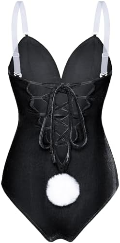 Women Velvet Bunny Costume Bunny Girl Suit Costume Senpai Cosplay One Piece Bodysuit Stockings Set