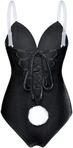 Women Velvet Bunny Costume Bunny Girl Suit Costume Senpai Cosplay One Piece Bodysuit Stockings Set