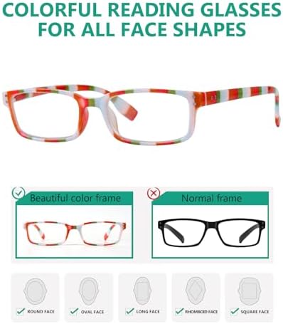 Eyekepper 4 Pack Ladies Reading Glasses - Colorful Stripe Design Readers for Women Reading +1.50