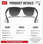 Ray-Ban RB4165 JUSTIN CLASSIC Square Shape Sunglasses with Official Eyewear Kit