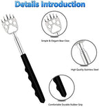 6 Pack Telescoping Back Scratcher - Bear Claw Back Scratchers - Portable Extendable Backscratcher with Rubber Handles in Black, Blue, Green, Purple, Red, Pink Color