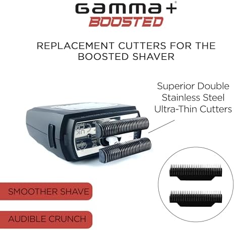 GAMMA+ Replacement Set of 2 Stainless Steel Crunchy Cutters Compatible with Gamma+ Boosted Shaver