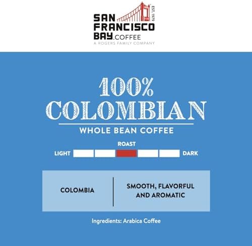 San Francisco Bay Coffee - Medium Roast Whole Bean Coffee - 100% Colombian (2 lb bag)
