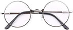 Agstum Round Vintage Reading Glasses Metal Frame Spring Hinge Readers (Strength +1.5, Silver)