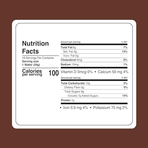 Fiorella Crunch Wafer Cookies - Delicious Chocolate Covered Crispy Thin Wafers with Layers of Hazelnut Cream Filling, Individually Wrapped, Perfect for Snacks, (Pack of 18)