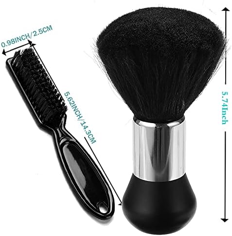 Barber Neck Duster Brush - Borogo Professional Barber Premium Hair Cutting Cleaning Hairbrush Styling Tool (Neck brush+Black brush)