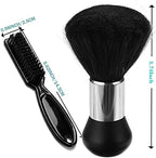 Barber Neck Duster Brush - Borogo Professional Barber Premium Hair Cutting Cleaning Hairbrush Styling Tool (Neck brush+Black brush)