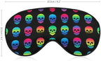 Novelty Printed Sleep Mask Eye Cover Compatible with Cool Skulls Soft Blindfold Elastic Strap Night Eyeshade Travel Nap for Women Men