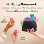 Pixie Menstrual Cup Kit - Best Period Cup Starter Kit for Feminine Care - Proven to Be What You Need to Become A Successful Cup User - 100% Medical-Grade Silicone - Tampon Alternative