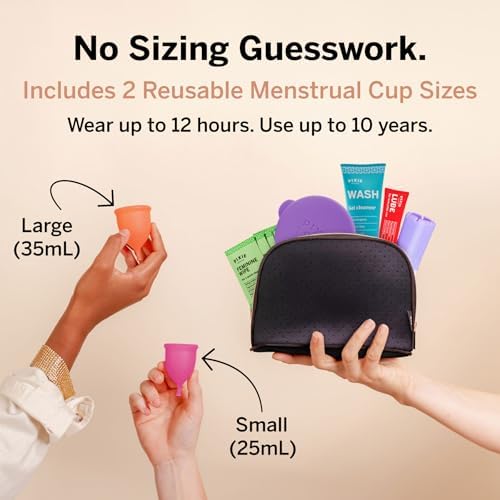 Pixie Menstrual Cup Kit - Best Period Cup Starter Kit for Feminine Care - Proven to Be What You Need to Become A Successful Cup User - 100% Medical-Grade Silicone - Tampon Alternative