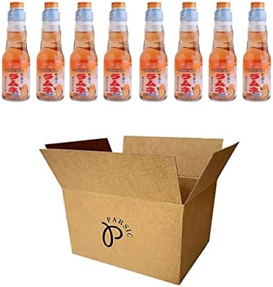 RAMUNE Japanese Soft Drink multi-pack, 8 Bottles, 6.76 Fluid Ounce (Orange)