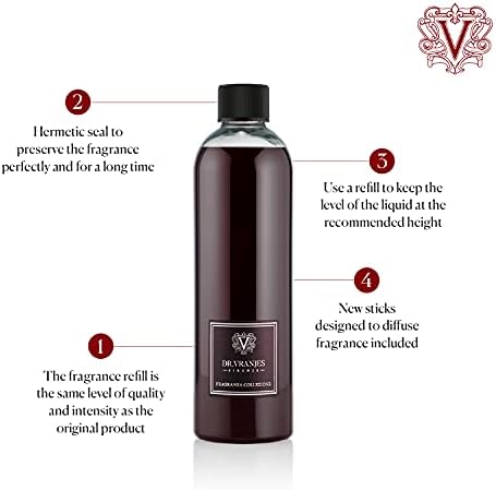 Dr. Vranjes - Rosso Nobile 500 ml Refill + Double Pack of Black Sticks (3 Pieces Bundle) - Luxury Home Fragrance, Made in Italy, Main Scent Fruity: Orange, Strawberry and Red Berries, Birch