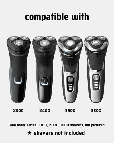 SH30 Replacement Heads Compatible with Norelco Replacement Heads Philips Norelco Shaver 2400 Replacement Blades, 3 - Pack Series 3000 Replacement Blades for 2400 X3001/90 3900 S3341/92, Gifts for Men
