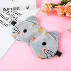 WLLHYF Cute Sleeping Eye Mask Soft Plush Cartoon Cat Blindfold Comfortable Animal Eye Cover Funny Novelty Sleeping Eye Shade for Women Men Kids Travel Nap Sleeping(Grey)
