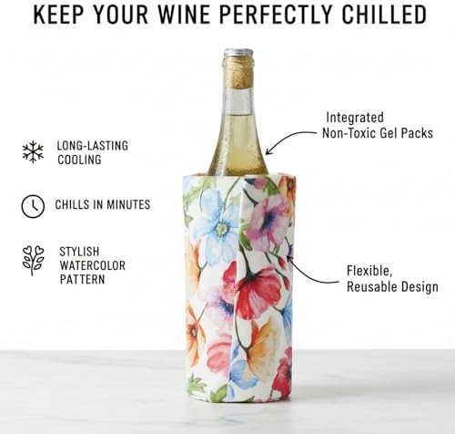Wine Bottle Cooler Sleeve, Insulated Wine Chiller Sleeve 2-Pack Reusable Drink Chiller for White Wine, Champagne, Water Bottles & More