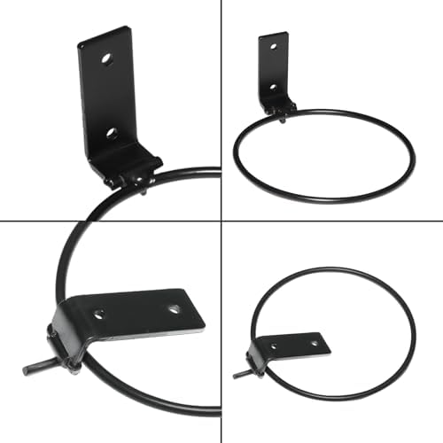 2 Pack Wall Mounted Plant Holder,Plant Pot Holder,Hanger Heavy Duty Flower Pot Ring for Outside,Foldable Wall Plant Holder,5 Inch(Black)