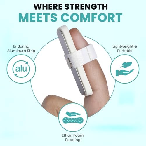Mallet Finger Splint Brace – Silver Adjustable Finger Immobilizer for Mallet Finger, Trigger Finger, DIP Joint Injury & Fracture – Universal Size Support (1 Unit)