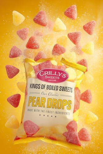 Crilly's Pear Drops is sweet, fruity pear flavour British Sweets/Candy (Pear Drops)
