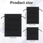 6 Pcs Toy Storage Bags, Quality Satin Silk Drawstring Pouch Adjustable Microfiber Toy Organizer Bags Gift Bag Foldable Ditty Bag for Women Men Toys Underwear Sunglasses Cosmetic (3 Sizes Black)
