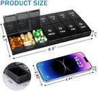 mossime Extra Large Weekly Pill Organizer 2 Times a Day, 7 Day AM PM Pill Box with XL Capacity Compartments, Jumbo Vitamins Holder Case and Medicine Organizer for Supplements and Daily Medication