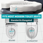 Toilet Seat Riser for Elderly, 2 Inches Elevated Toilet Seat Cushion for Seniors, Universal Fit – Raised Toilet Seat Pad, High-Density Foam, Fits Standard & Elongated Toilets, Waterproof Cover