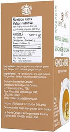 Hyleys Matcha Tea Bags with Ginger - 25 Tea Bags (Japanese Pure Matcha Wellness Green Tea)
