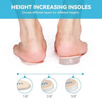 Sumifun Heel Lift, 3-Layer Gel Shoe Lifts for Women Uneven Legs, Adjustable Orthopedic Heel Lifts for Heel Pain and Leg Length Discrepancy, Heel Wedge Inserts 1/8" 2/8" 3/8" (Size S, Beige)