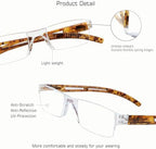 VisionGlobal 2 Pairs Reading Glasses, Blue Light Blocking Glasses, Computer Reading Glasses for Women and Men, Fashion Square Eyewear Frame (2tortoise,+2.00 Magnification)