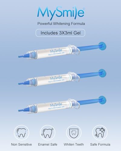 MySmile Teeth Whitening Gel Pen Refill Pack, 3 Non-Sensitive Teeth Whitening Pen, Deluxe Teeth Whitener Dental Grade Tooth Whitening Gel with Carbamide Peroxide for Home, Fast Result